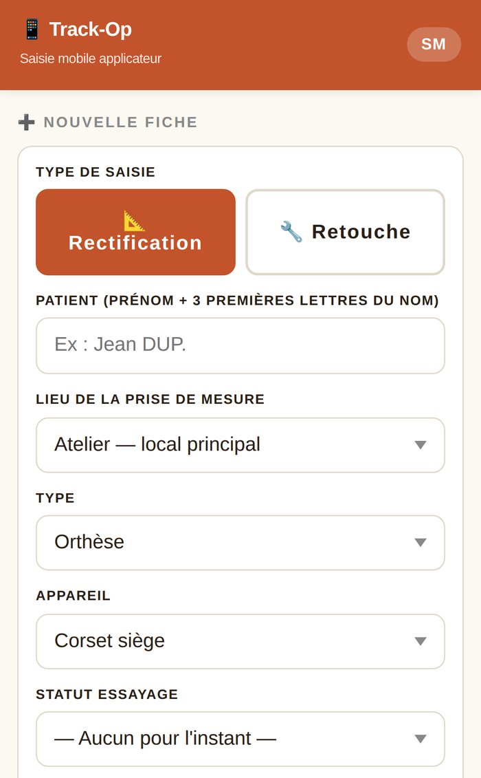Saisie mobile de l'applicateur
